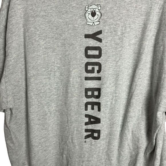yogi bear mens 2xl gray logo long sleeve crew neck outdoor school tee shirt - Picture 7 of 9